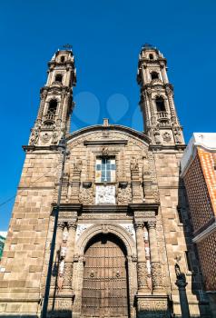View of the Church of San Cristobal in Puebla, Mexico