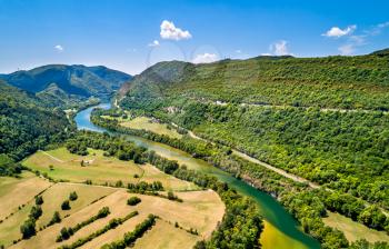 The gorge of the Ain river in France
