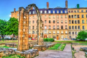 Ruins of the Holy Cross Church in Lyon - Auvergne-Rhone-Alpes, France