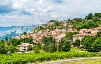 View of Aiguines village in the Var department of France