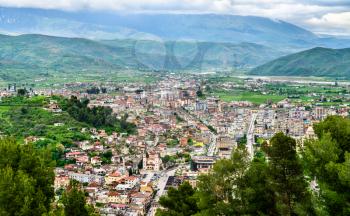 Aerial view of Berat, UNESCO world heritage in Albania