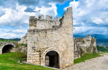 Ruins of Berat castle. UNESCO world heritage in Albania