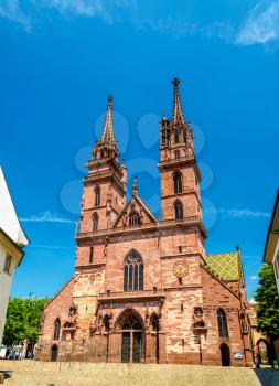 View of the Basel Minster Cathedral in Switzerland