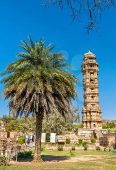 Vijaya Stambha, Tower of Victory at Chittor fort. Rajasthan State of India