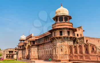 Jahangir Palace at Agra Fort. UNESCO world heritage site in Uttar Pradesh, India