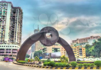 View of the Orient Arch Monument in Macau, China