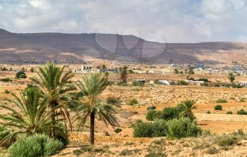Typical Tunisian landscape at Ksar Ouled Soltane near Tataouine. North Africa