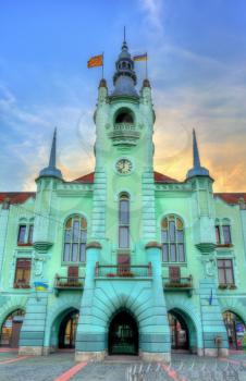 Town Hall of Mukachevo in Zakarpattia Oblast, Ukraine