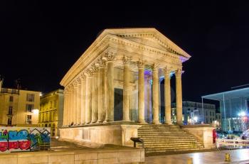 Maison Carree, a Roman temple in Nimes, France