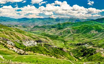 Landscape of the Caucasus Mountains at Vardenyats Pass in Armenia