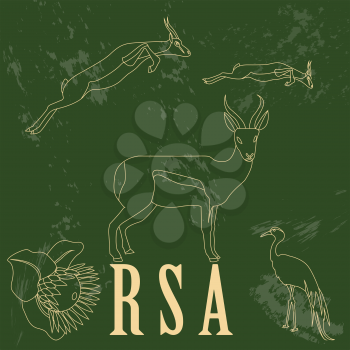 RSA. Retro styled image. Vector illustration