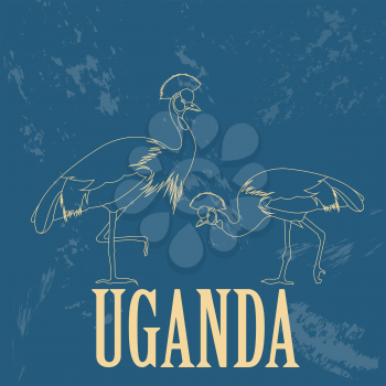 Uganda, Africa. Retro styled image. Vector illustration