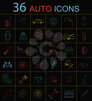 Set of car service icons. Vector illustration