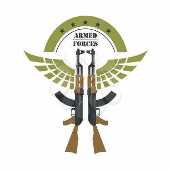 Firearm logo template. Guns, rifles badge. Flat design. Vector illustration