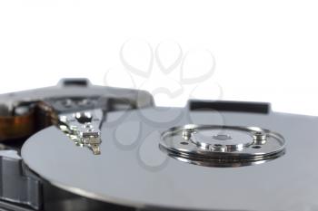 The hard disk on a white background