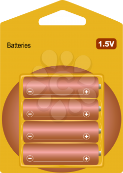 Set from 4 batteries 1.5 v in packing