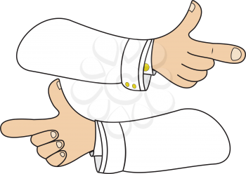 Illustration of hands in the form of direction signs