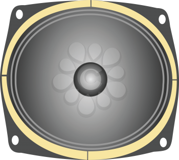 Illustration of an oval speaker on a white background