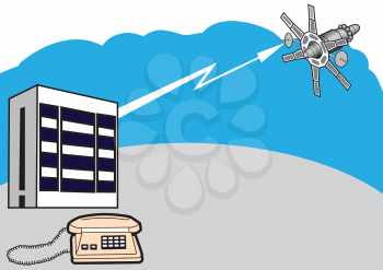 Illustration concept of symbolic the telecommunications system