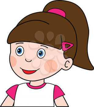 Illustration of a surprised girl on a white background