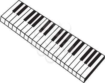 Illustration of the keyboard of a musical instrument on a white background