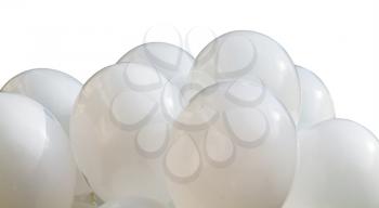 Big white balloons isolated on white background