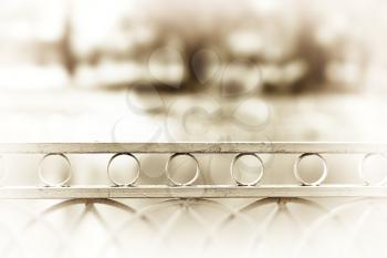 Horizontal sepia curved fence bokeh background hd