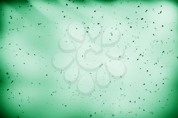 Dust particles on green paper texture background hd