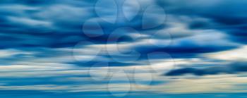 HORIZONTAL VIVID BLUE CLOUDSCAPE DRAMATIC CLOUDS ABSTRACTION BACKGROUND BACKDROP