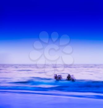 Square vivid children in ocean abstraction background backdrop