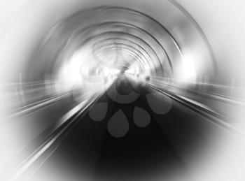 Diagonal black and white transportation tunnel background hd