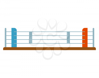 Boxer ring flat isolated. Sport object on white background
