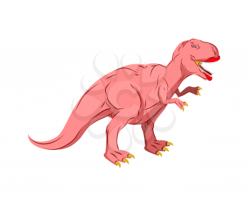 Dino Female. Pink Dinosaur isolated. Ancient predator Tyrannosaurus