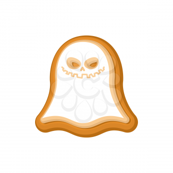 Halloween cookie ghost. Cookies for terrible holiday. Vector illustration
