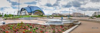 Yuzhne, Ukraine 05.23.2020. The city of Yuzhne in Ukraine. Panoramic view on a spring day