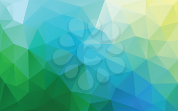 Shades of green fresh spring abstract polygonal geometric background -- low poly. Vector illustration