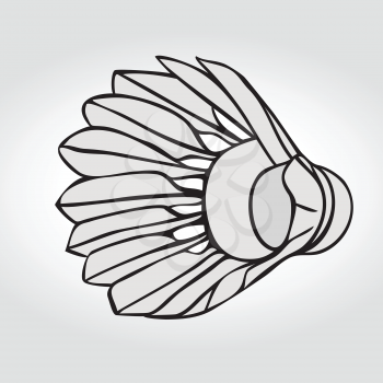 Badminton shuttlecock or badminton ball. Silhouette of badminton shuttlecock. Vector illustration  