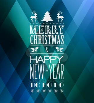 Merry christmas typography poster with christmas tree 