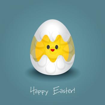 Vector illustration Easter card with chicken. EPS 10