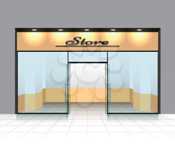 Empty shop front or store vector illustration