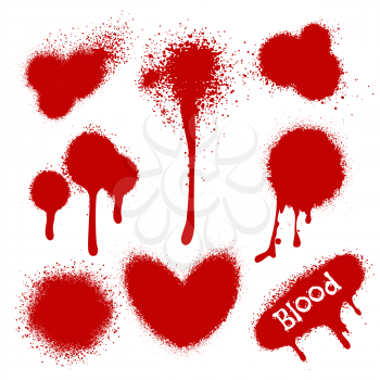 Blood splatters isolated on white background. Vector illustration