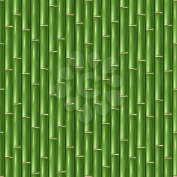 Chinese green bamboo wallpaper. Natural oriental jap bamboos vector seamless background, asian bambooj sticks illustration pattern