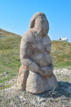 The statue of the pagan god. Stone idol