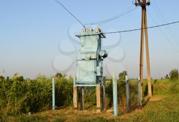 Transformers for voltage conversion. Power infrastructure. The old equipment.