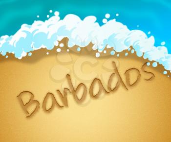 Barbados Holiday Showing Caribbean Vacation 3d Illustration
