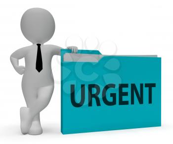 Urgent Folder Indicating Immediate Priority 3d Rendering