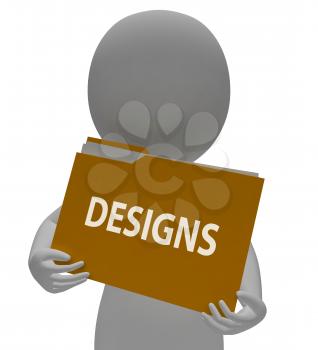 Designs Folder Representing Layout Creativity 3d Rendering