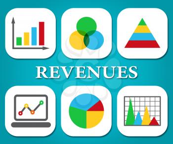 Revenues Charts Indicating Earns Earn And Statistics