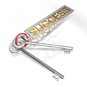 Success Keys Showing Victory Achievement Or Successful