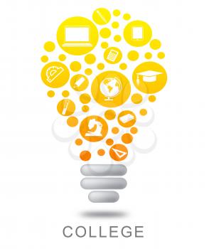 College Lightbulb Meaning Power Source And Illuminated